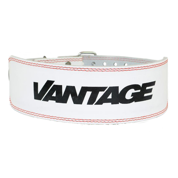 Leather Weightlifting Belt White